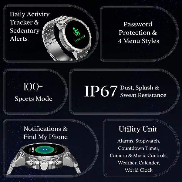 boAt Enigma X700 | Luxury Smartwatch with 1.52" AMOLED Display, 100  Watch Faces, 100  Sports Modes
