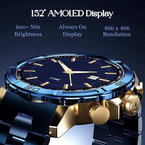 boAt Enigma X700 | Luxury Smartwatch with 1.52" AMOLED Display, 100  Watch Faces, 100  Sports Modes