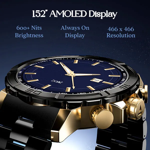 boAt Enigma X700 | Luxury Smartwatch with 1.52" AMOLED Display, 100  Watch Faces, 100  Sports Modes