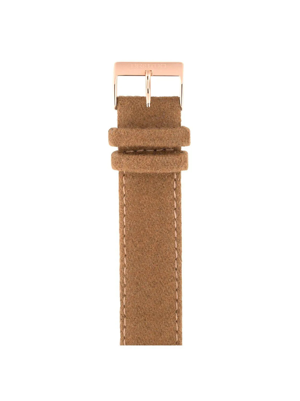 Briston Leather Flannel Strap Camel Rose Gold 20mm