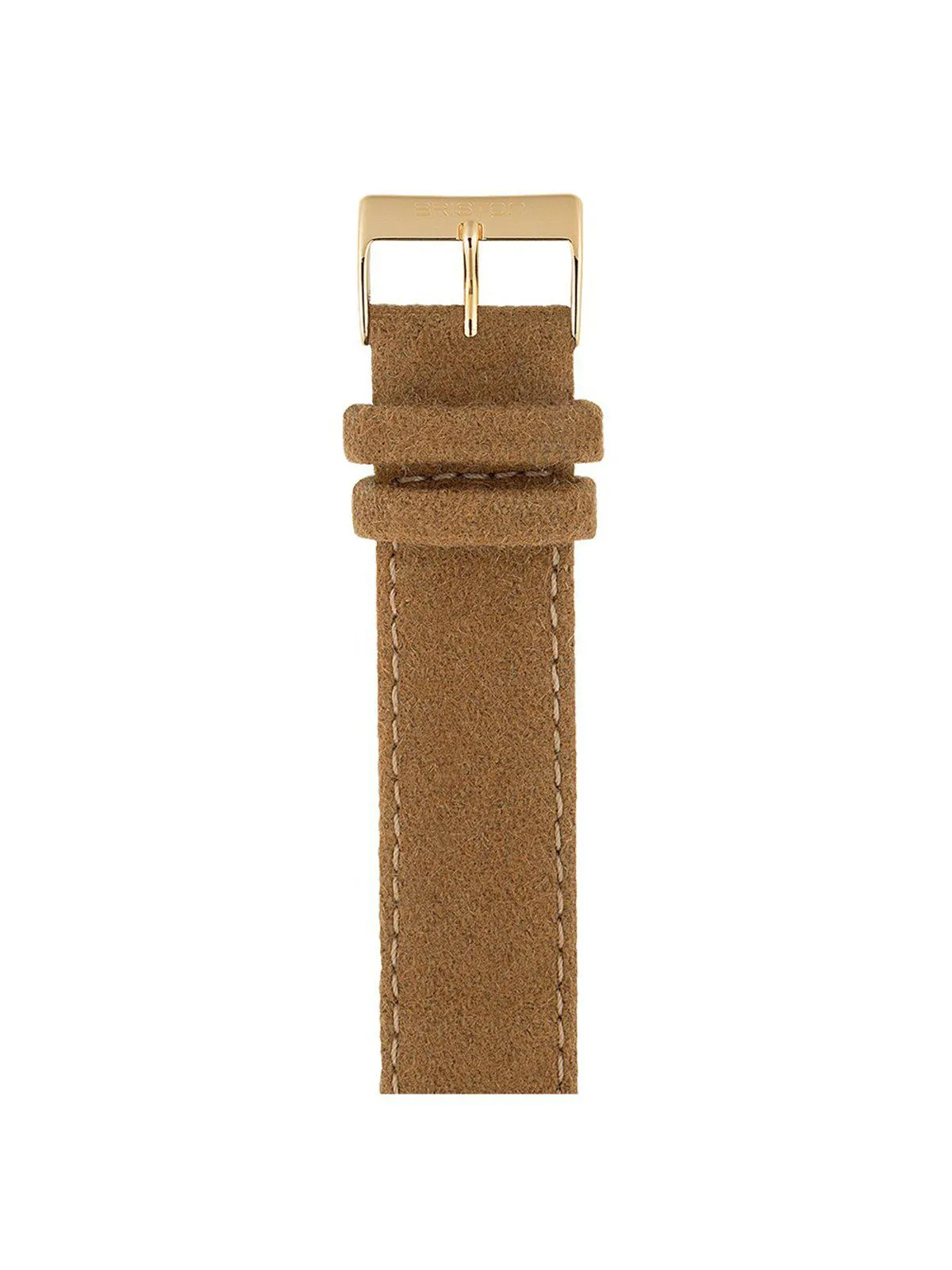 Briston Leather Flannel Strap Camel Yellow Gold 20mm