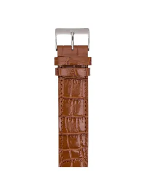 Briston Luxury Leather Strap Brown Alligator Polished Steel 20mm