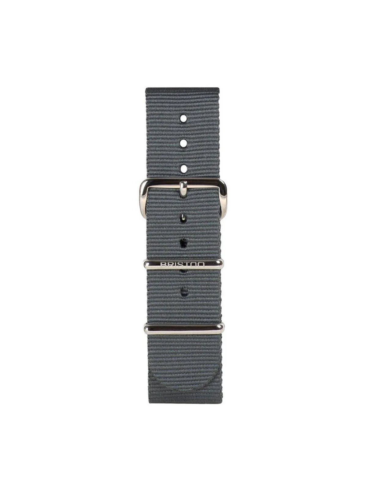 Briston Nato Strap Grey Polished Steel 20mm