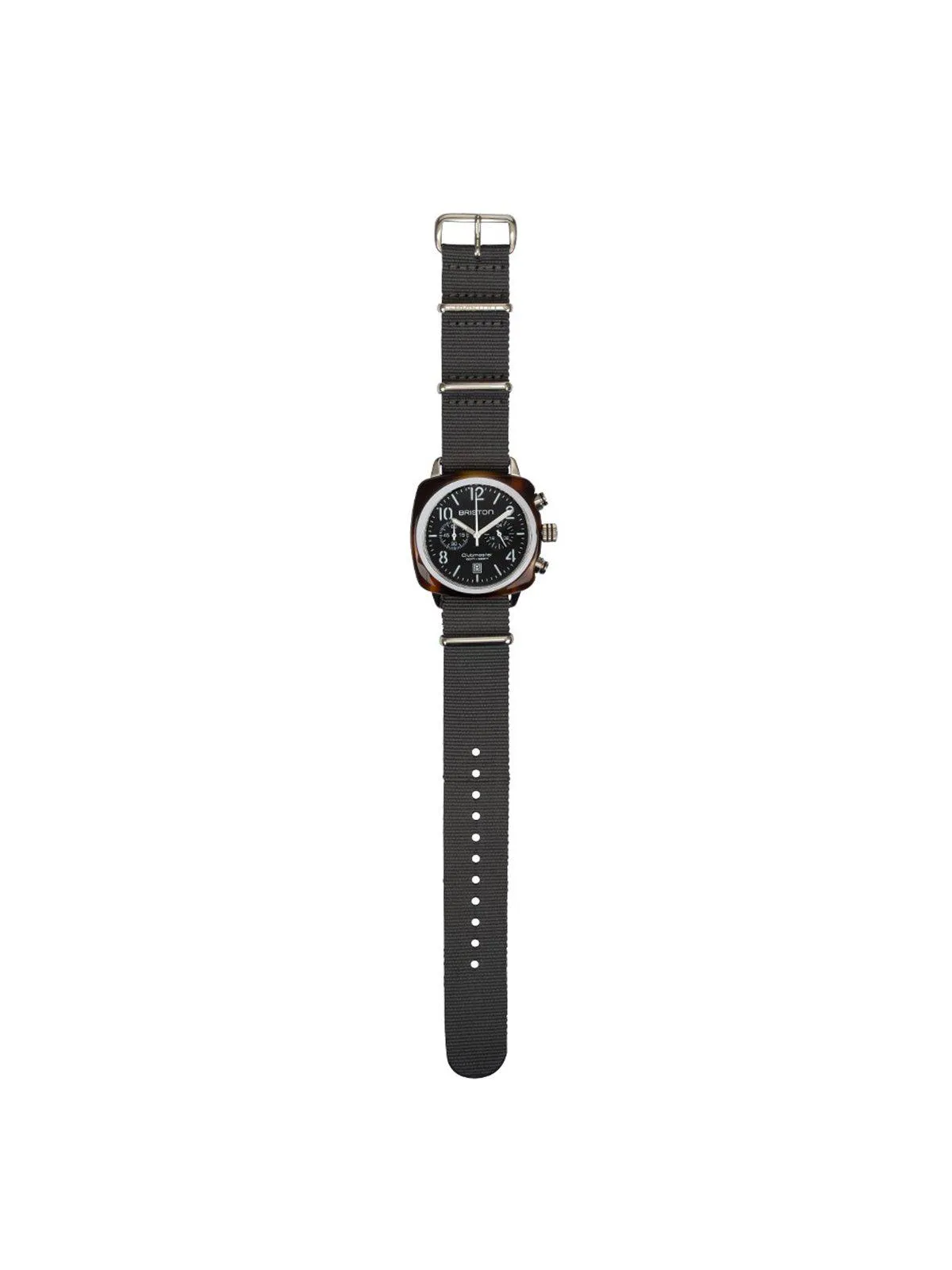 Briston Nato Strap Grey Polished Steel 20mm