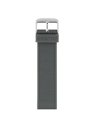 Briston Rubber Strap Grey Polished Steel 18mm