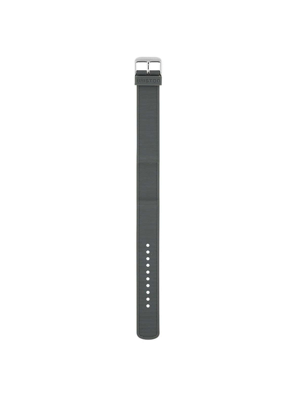 Briston Rubber Strap Grey Polished Steel 18mm