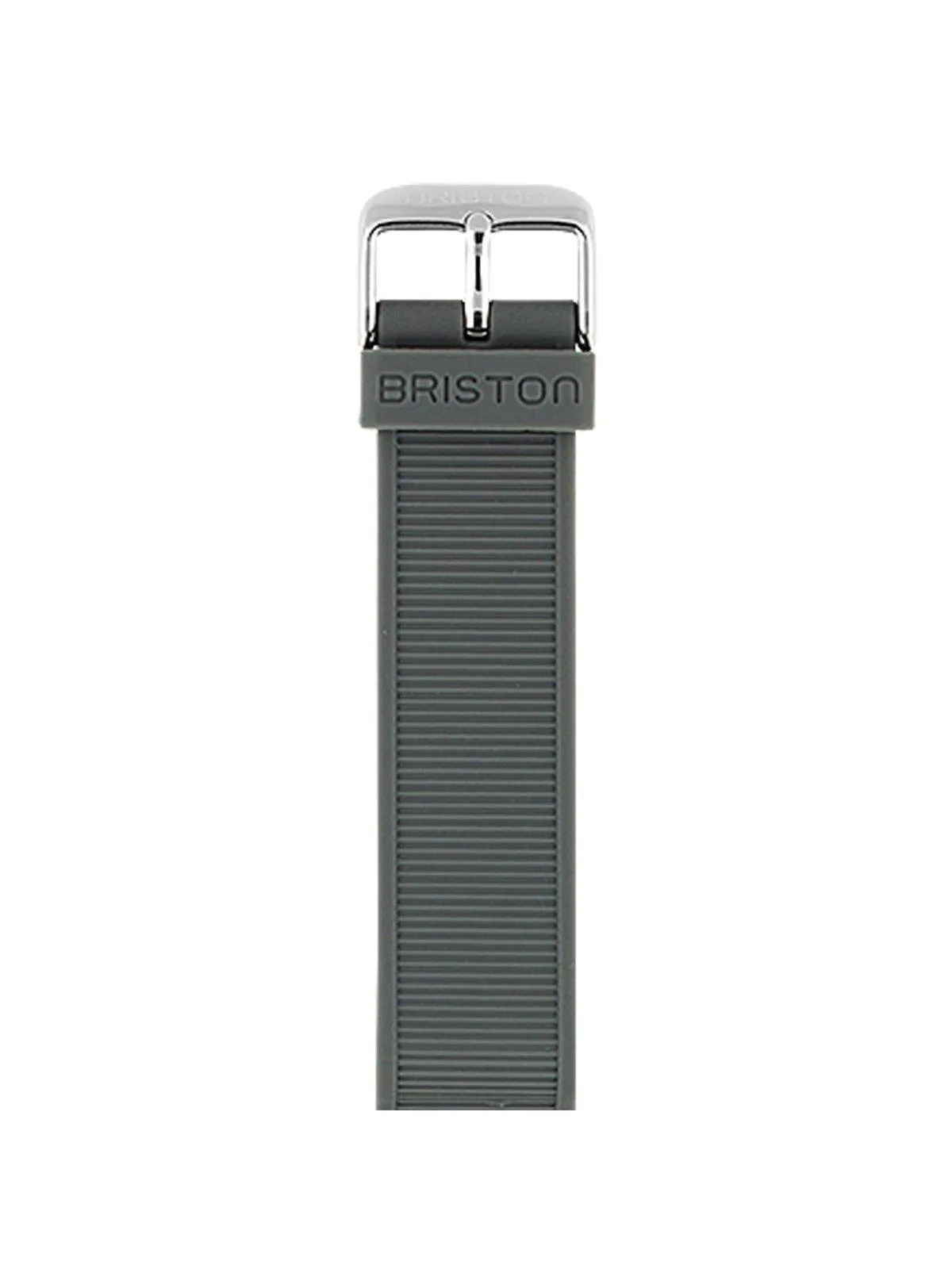 Briston Rubber Strap Grey Polished Steel 18mm