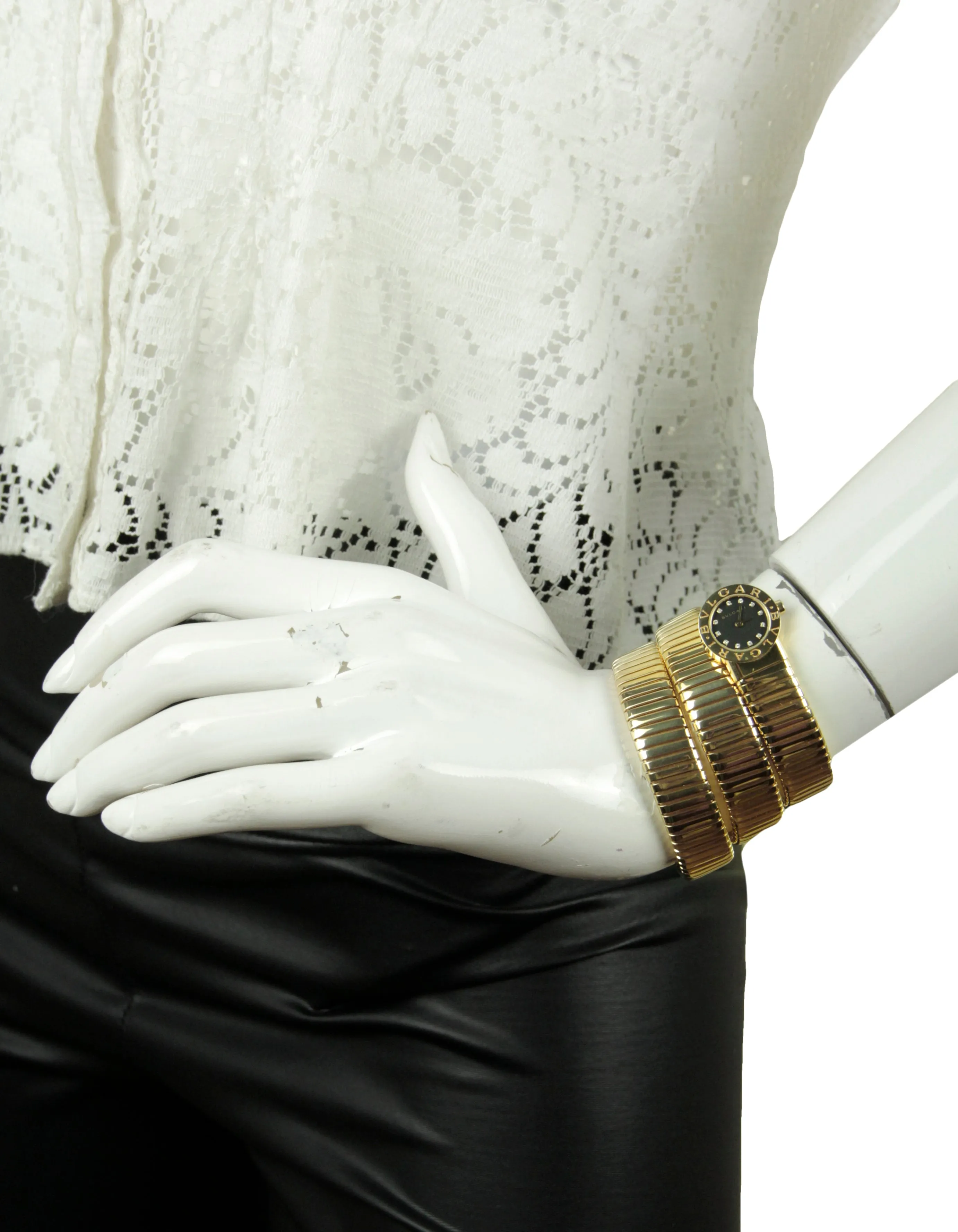 Bvlgari 18k Yellow Gold & Diamond Serpenti Tubogas Watch