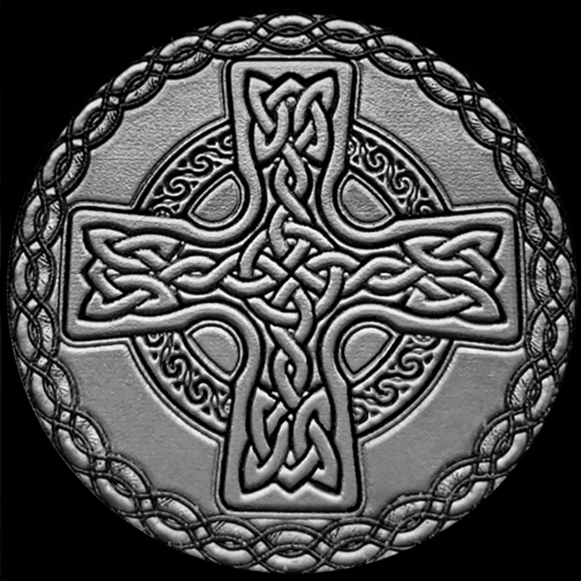 Celtic Cross Engraved Watch Band for 20mm Width Lugs Traditional Casual Luxury & Smartwatches Black Stainless Steel Strap Bracelet CC2 -A20