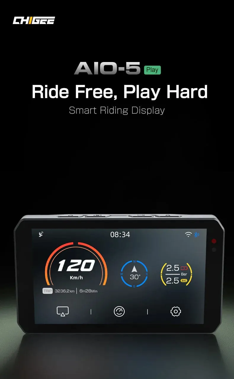 Chigee AIO-5 Play of Lite Android en Apple carplay display