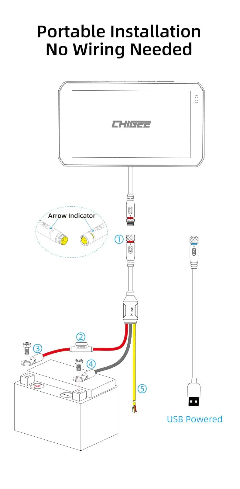 Chigee AIO-5 Play of Lite Android en Apple carplay display