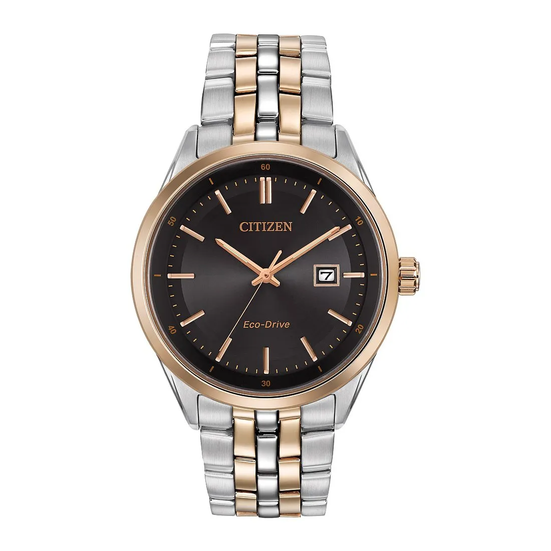 Citizen Corso Mens Eco Drive Two Tone Black Dial Watch