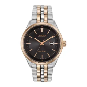 Citizen Corso Mens Eco Drive Two Tone Black Dial Watch