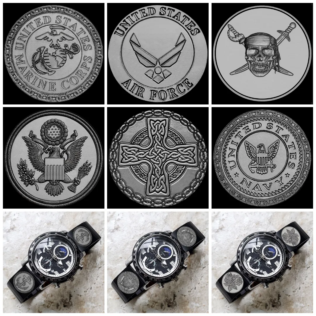 Custom Personalized Unique Engraved Watch Band for 22mm Width Lugs Traditional Casual Luxury and Smartwatches Black Stainless Steel Bracelet Strap Great Gift