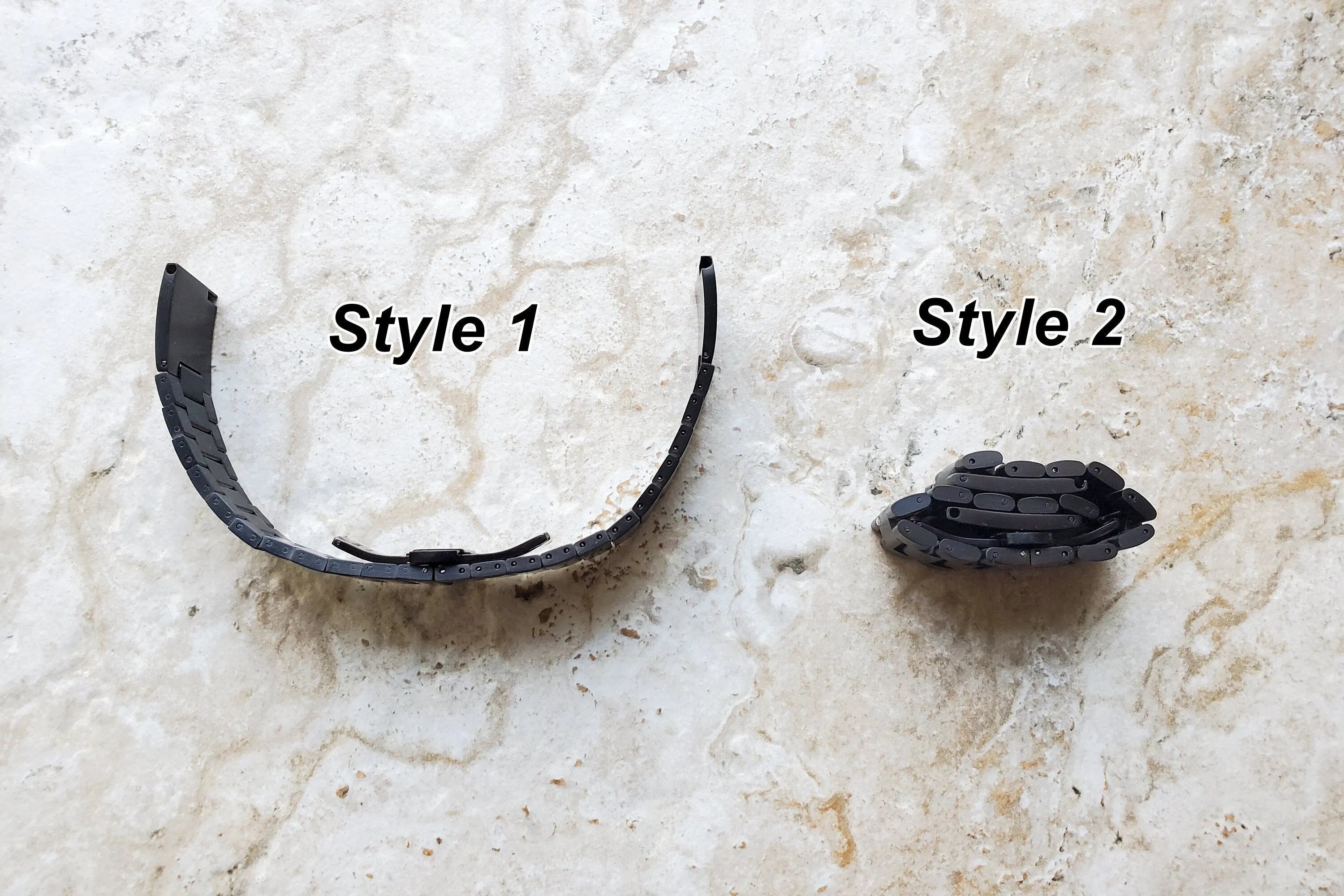 Custom Personalized Unique Engraved Watch Band for 22mm Width Lugs Traditional Casual Luxury and Smartwatches Black Stainless Steel Bracelet Strap Great Gift