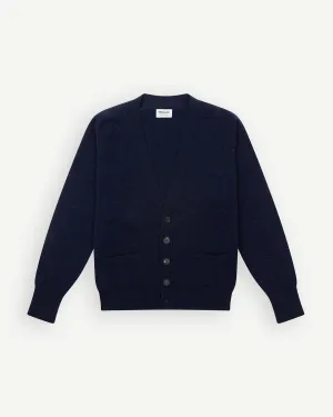 Dark Blue Lambswool Cardigan