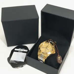 DS! A Bathing Ape Bape Type 1 Sarumariner Automatic Bapex Watch Gold/Silver