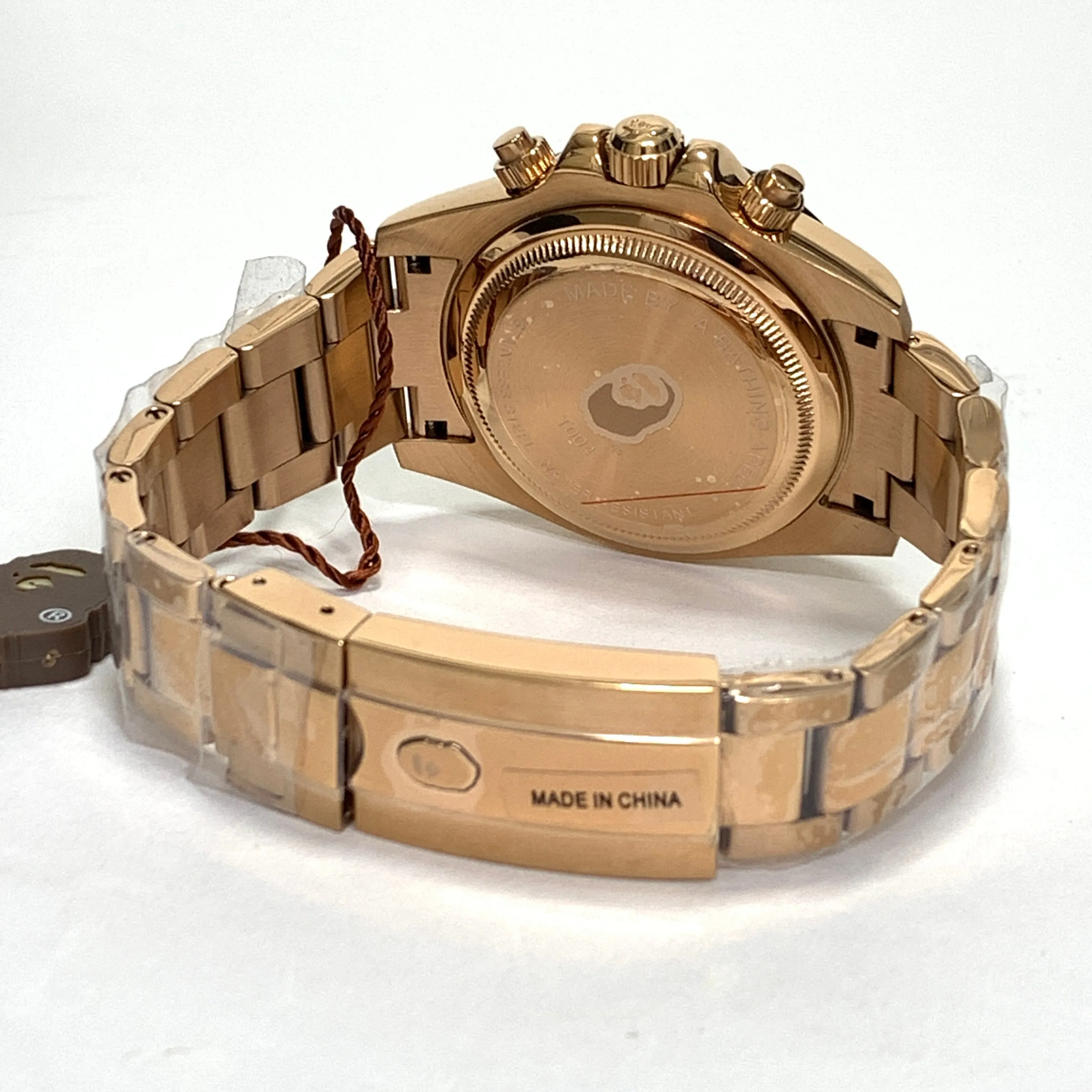 DS! A Bathing Ape Bape Type 4 'Daytona' Bapex Watch Gold