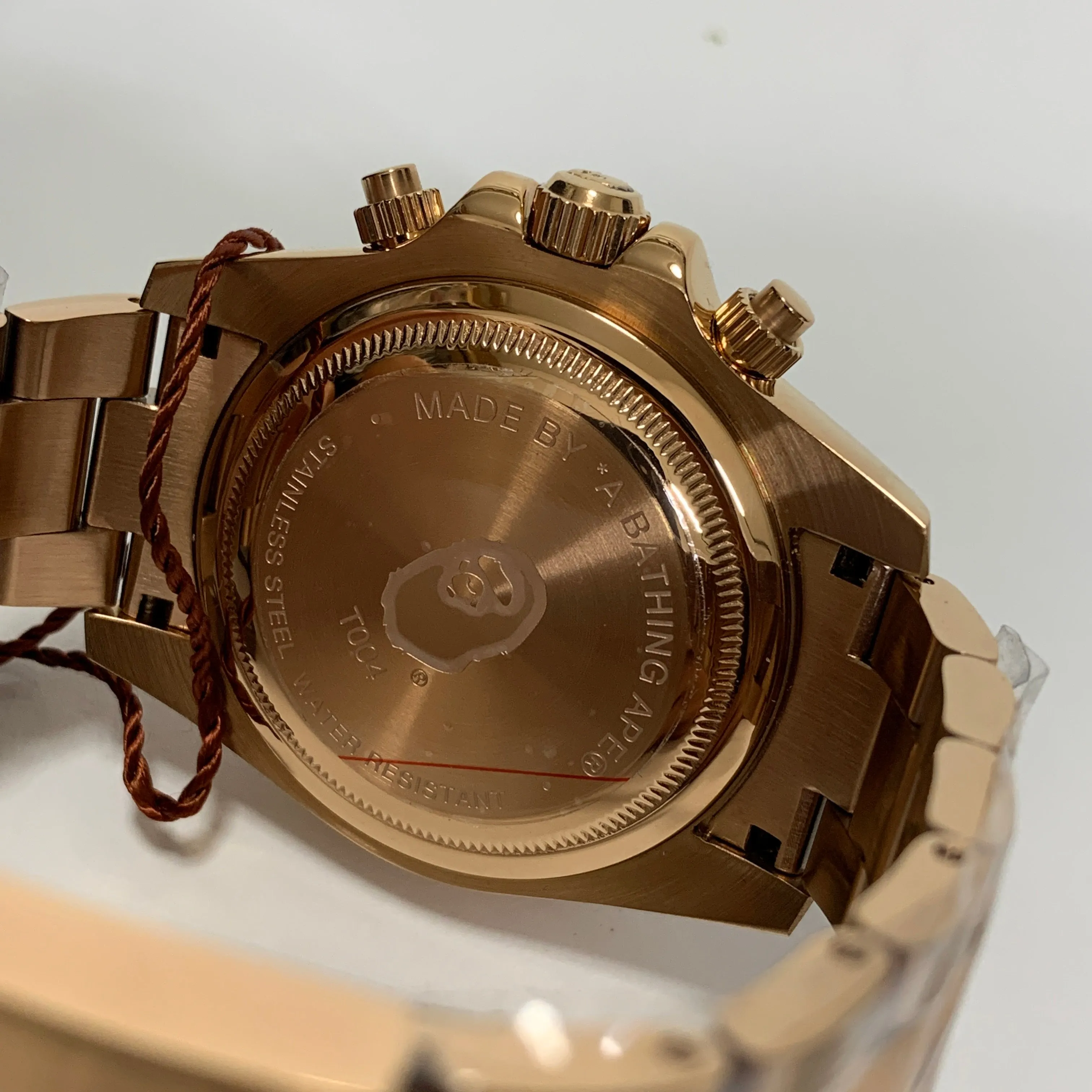 DS! A Bathing Ape Bape Type 4 'Daytona' Bapex Watch Gold