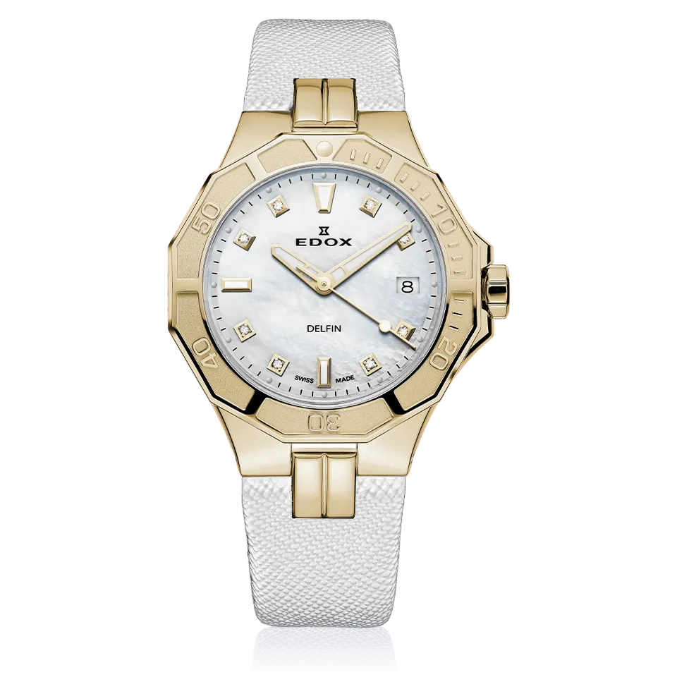 EDOX SWISS MADE 53020-37JC-NADD DELFIN THE ORIGINAL DIVER DATE LADY