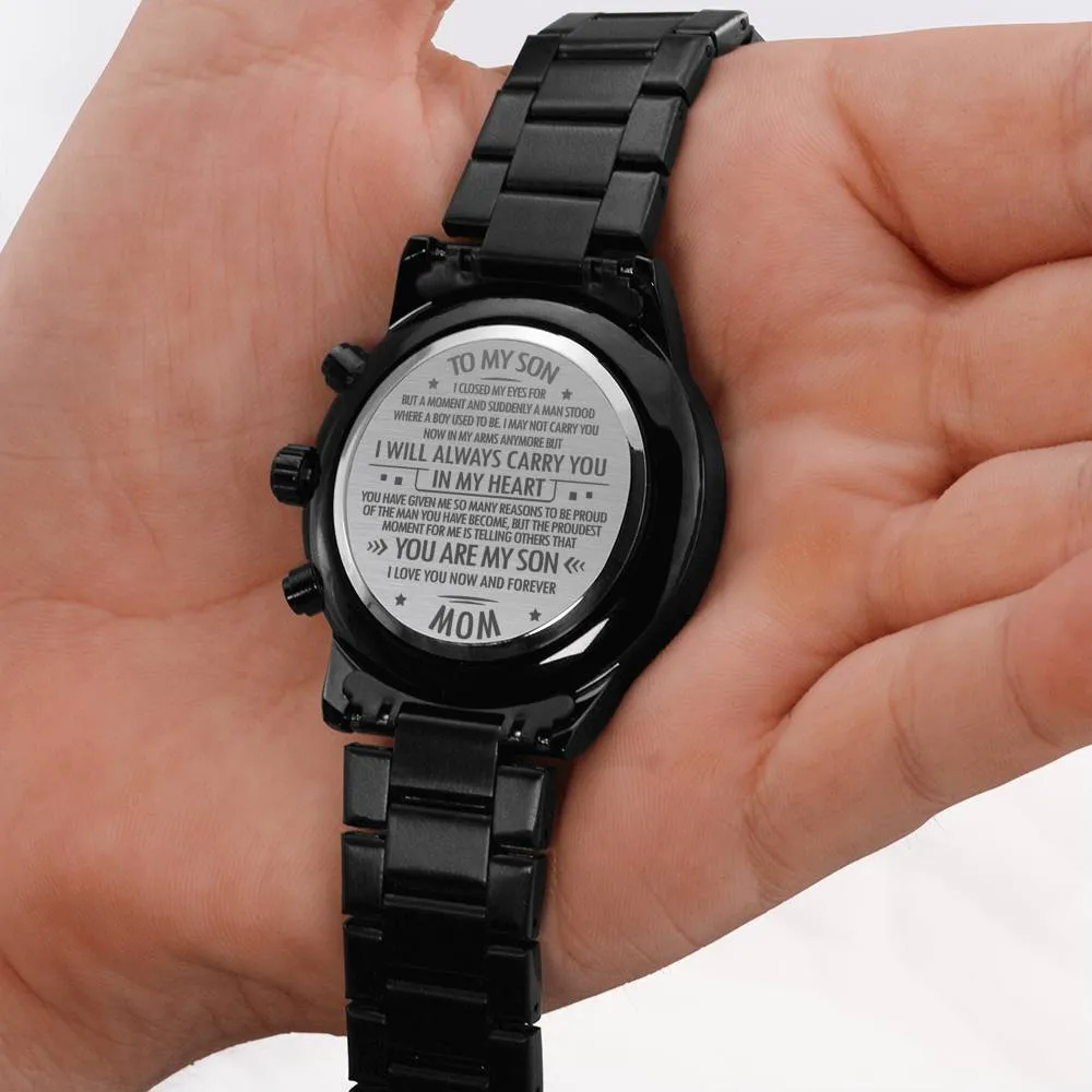 Engraved Watch For Son Gift From Mom- I'm So Proud Of You