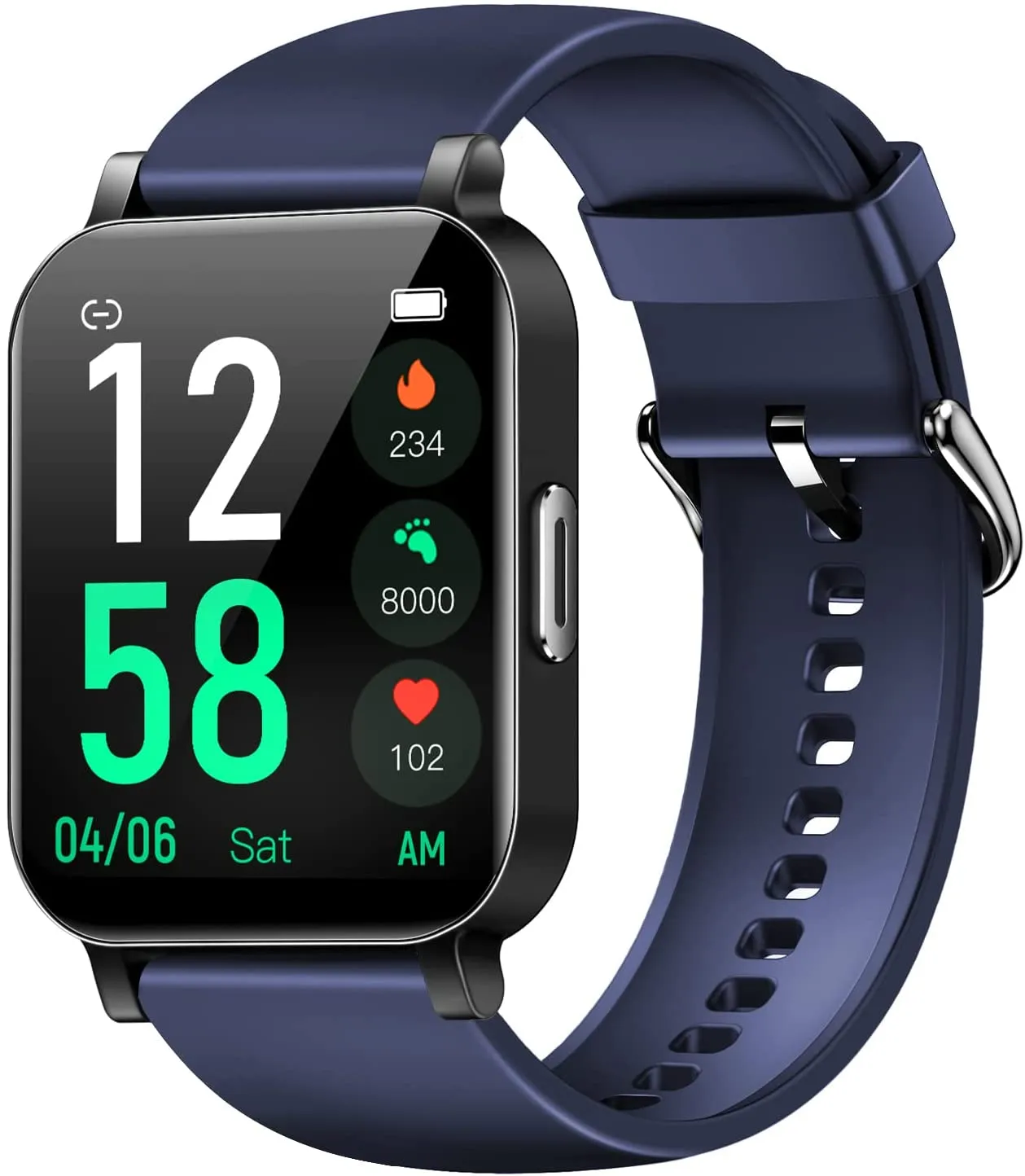 Eurans Smart Watch, Full Touchscreen Smartwatch, Fitness Tracker with Heart Rate Monitor & SpO2, IP68 Waterproof Pedometer Watch for Women Men Compatible with iOS & Android Phones