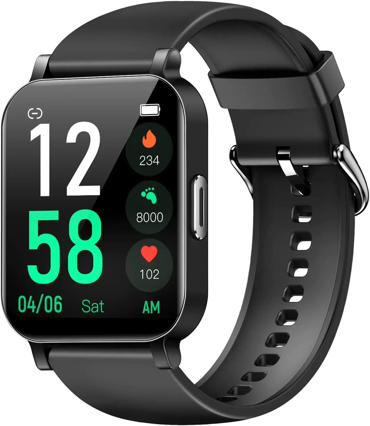 Eurans Smart Watch, Full Touchscreen Smartwatch, Fitness Tracker with Heart Rate Monitor & SpO2, IP68 Waterproof Pedometer Watch for Women Men Compatible with iOS & Android Phones