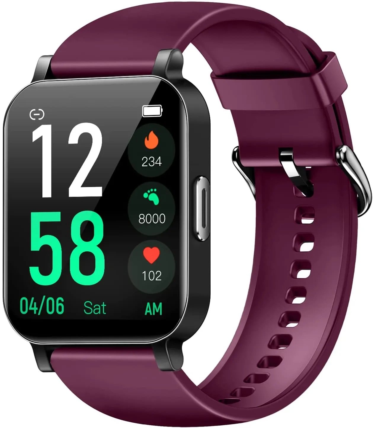 Eurans Smart Watch, Full Touchscreen Smartwatch, Fitness Tracker with Heart Rate Monitor & SpO2, IP68 Waterproof Pedometer Watch for Women Men Compatible with iOS & Android Phones