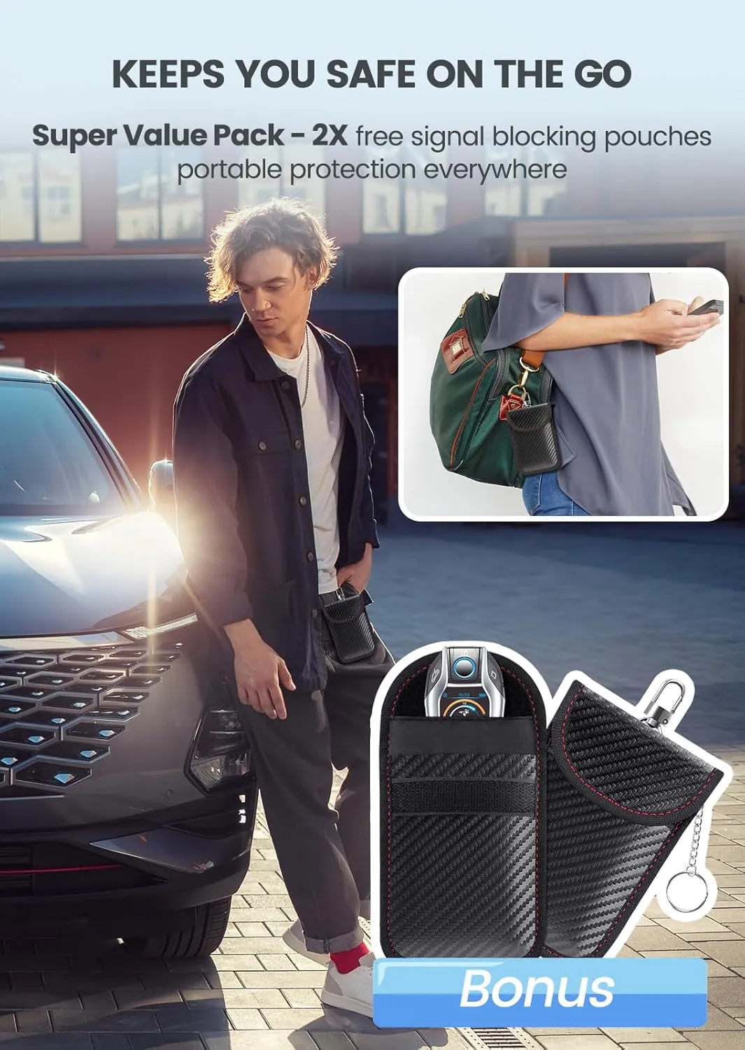 Faraday Box with Faraday Bags for Car Keys, Car Key Signal Blocking Box, Keyless Entry Car Key Safe Protector Car Alarm Anti-Theft Shielding Cage