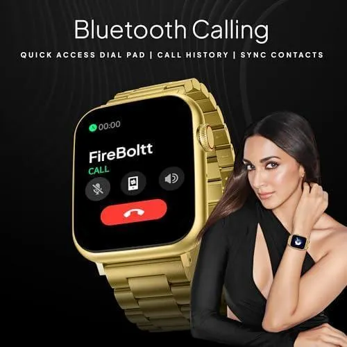 Fire-Boltt Lumos Stainless Steel Luxury Smart Watch with 1.91” Large Display, Bluetooth Calling, Voice Assistant, 100  Sports Modes