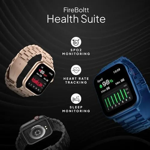 Fire-Boltt Lumos Stainless Steel Luxury Smart Watch with 1.91” Large Display, Bluetooth Calling, Voice Assistant, 100  Sports Modes