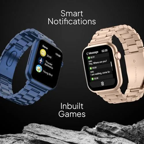 Fire-Boltt Lumos Stainless Steel Luxury Smart Watch with 1.91” Large Display, Bluetooth Calling, Voice Assistant, 100  Sports Modes