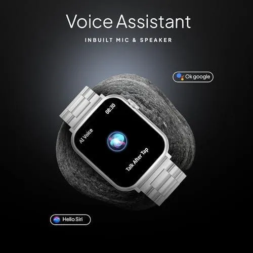 Fire-Boltt Lumos Stainless Steel Luxury Smart Watch with 1.91” Large Display, Bluetooth Calling, Voice Assistant, 100  Sports Modes