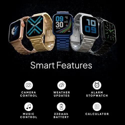 Fire-Boltt Lumos Stainless Steel Luxury Smart Watch with 1.91” Large Display, Bluetooth Calling, Voice Assistant, 100  Sports Modes