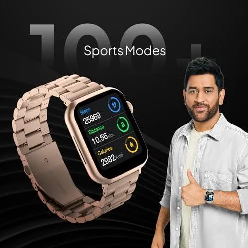 Fire-Boltt Lumos Stainless Steel Luxury Smart Watch with 1.91” Large Display, Bluetooth Calling, Voice Assistant, 100  Sports Modes