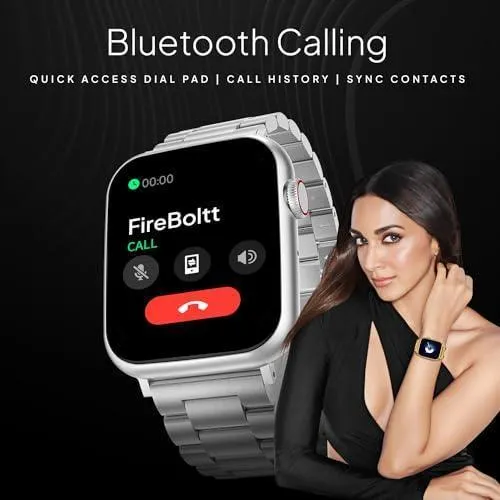 Fire-Boltt Lumos Stainless Steel Luxury Smart Watch with 1.91” Large Display, Bluetooth Calling, Voice Assistant, 100  Sports Modes