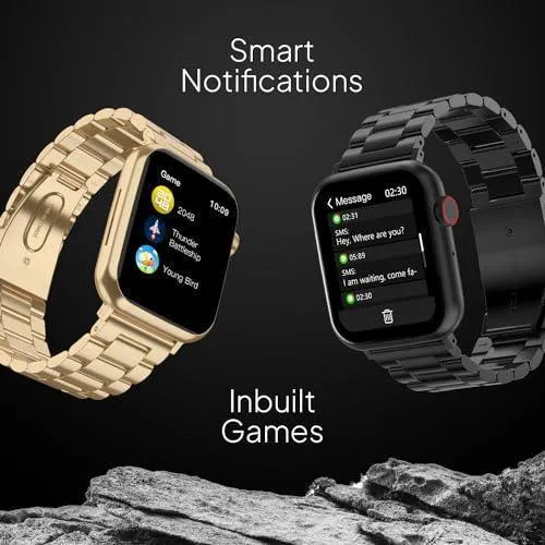 Fire-Boltt Lumos Stainless Steel Luxury Smart Watch with 1.91” Large Display, Bluetooth Calling, Voice Assistant, 100  Sports Modes