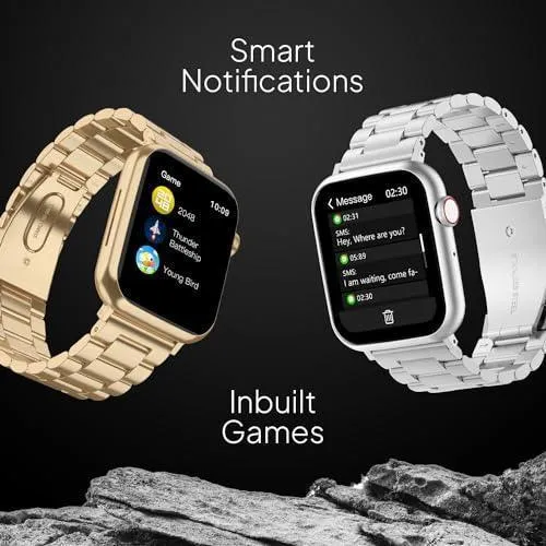 Fire-Boltt Lumos Stainless Steel Luxury Smart Watch with 1.91” Large Display, Bluetooth Calling, Voice Assistant, 100  Sports Modes