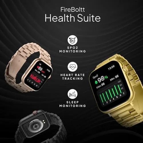 Fire-Boltt Lumos Stainless Steel Luxury Smart Watch with 1.91” Large Display, Bluetooth Calling, Voice Assistant, 100  Sports Modes