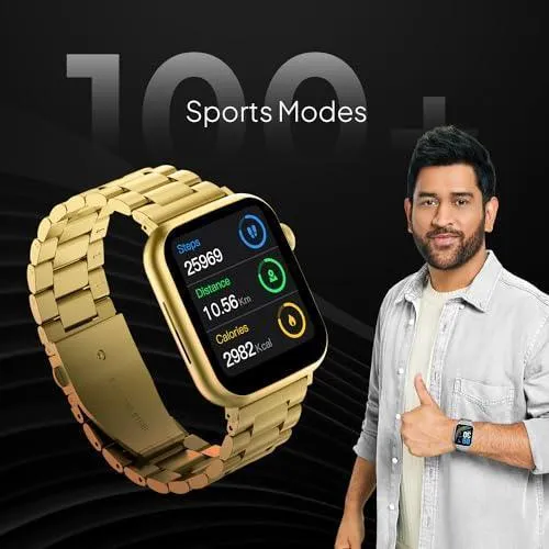 Fire-Boltt Lumos Stainless Steel Luxury Smart Watch with 1.91” Large Display, Bluetooth Calling, Voice Assistant, 100  Sports Modes