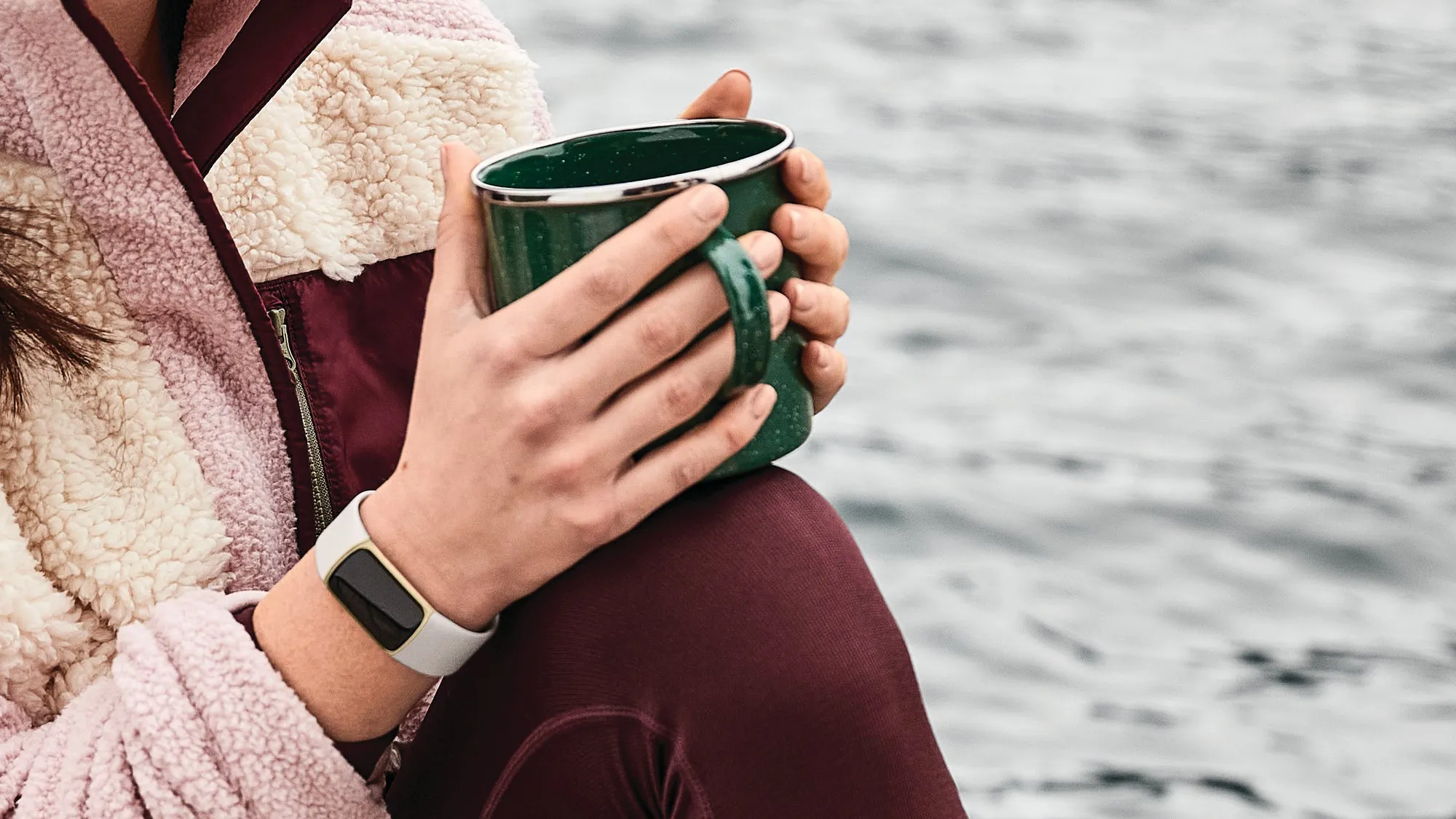 Fitbit Charge 5 Fitness Tracker - Lunar White/Soft Gold Stainless Steel