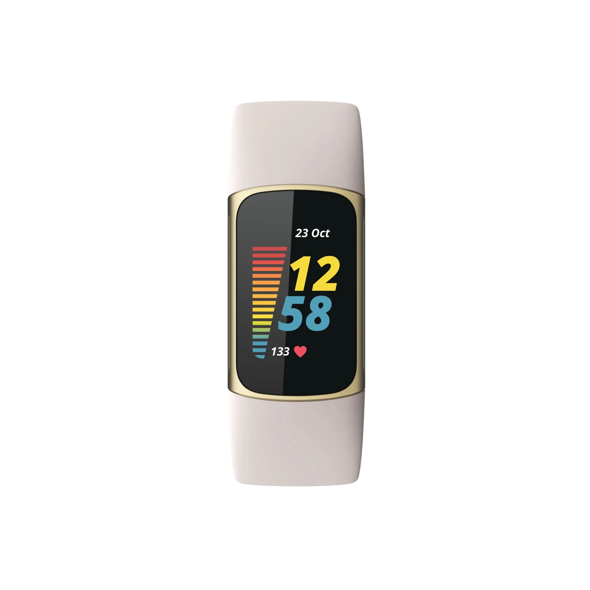 Fitbit Charge 5 Fitness Tracker - Lunar White/Soft Gold Stainless Steel