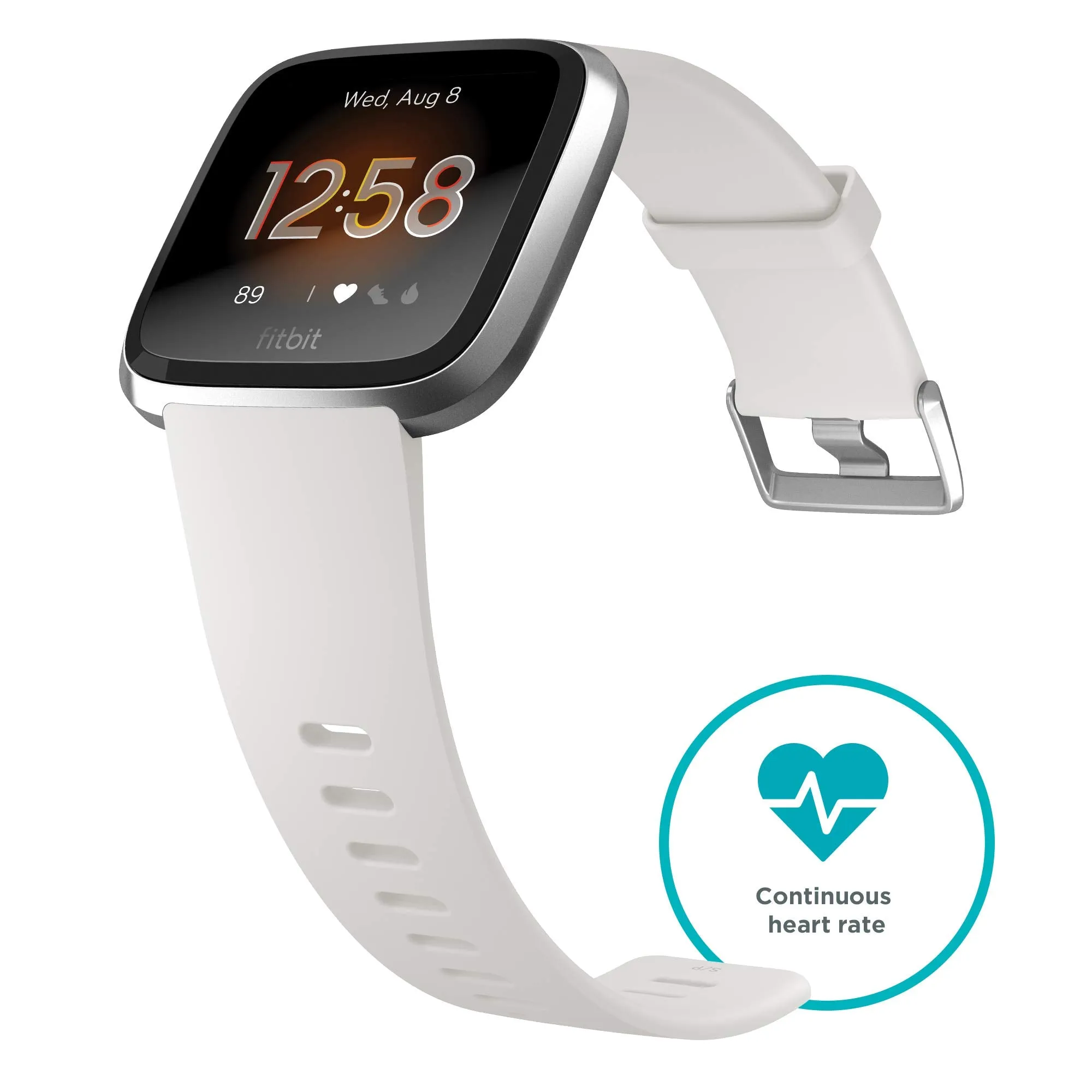 Fitbit Versa Lite Health & Fitness Smartwatch with Heart Rate, 4  Day Battery & Water Resistance, White