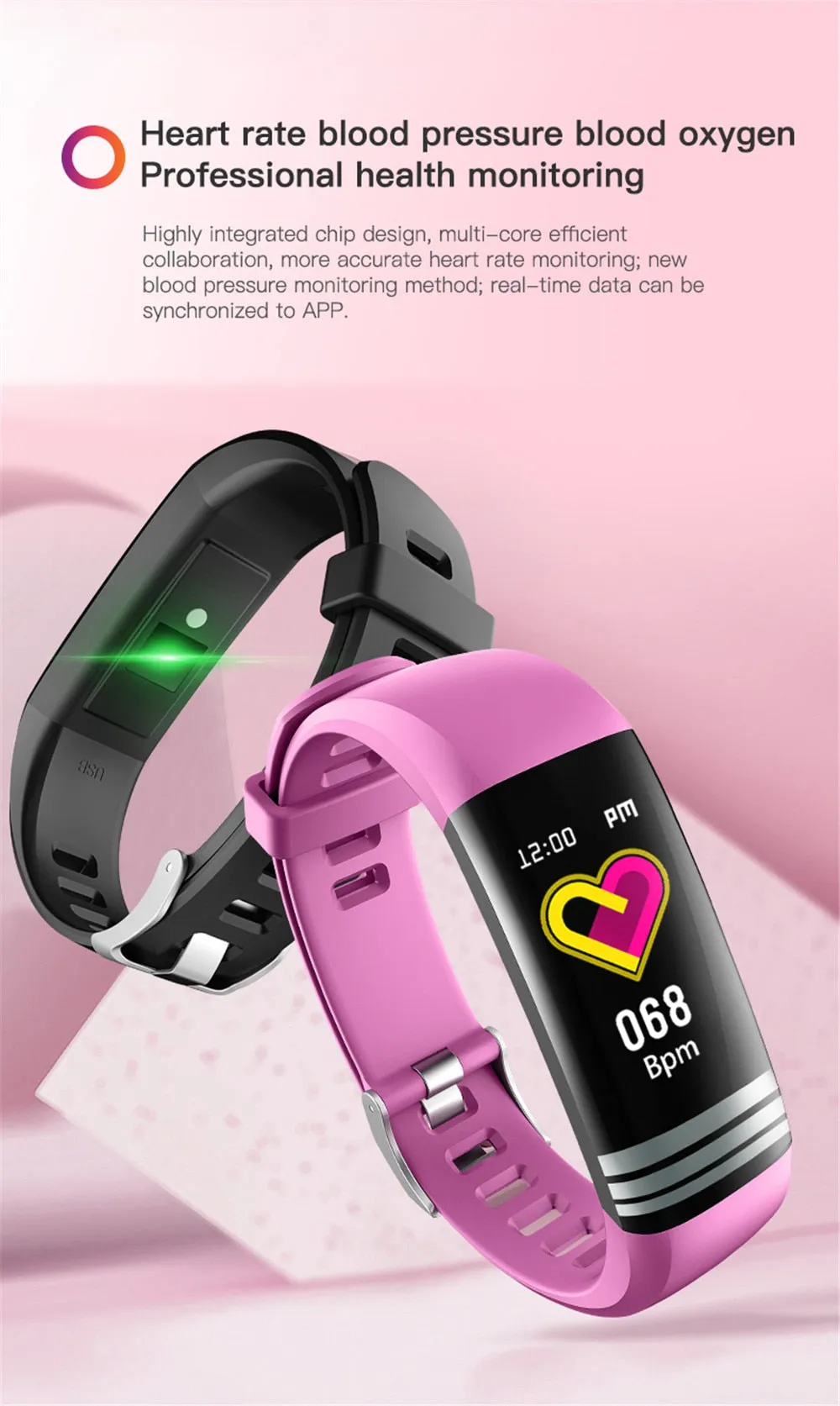 Fitness Bracelet Body Thermometer Smart Tracker