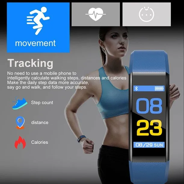 Fitness Bracelet Watch | Sport Wrist Tracker | Training Analyzer