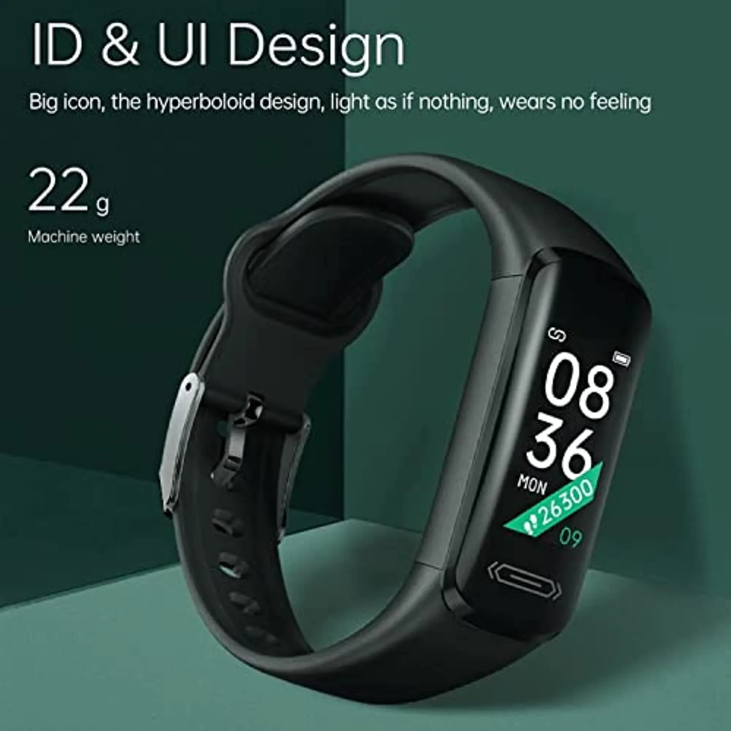 Fitness Tracker HR, Activity Fitness Trackers with Body Temperature Heart Rate Sleep Health Blood Pressure Monitor, IP68 Waterproof Calorie Steps Counter Tracker Pedometer Watch for Men Women Teens