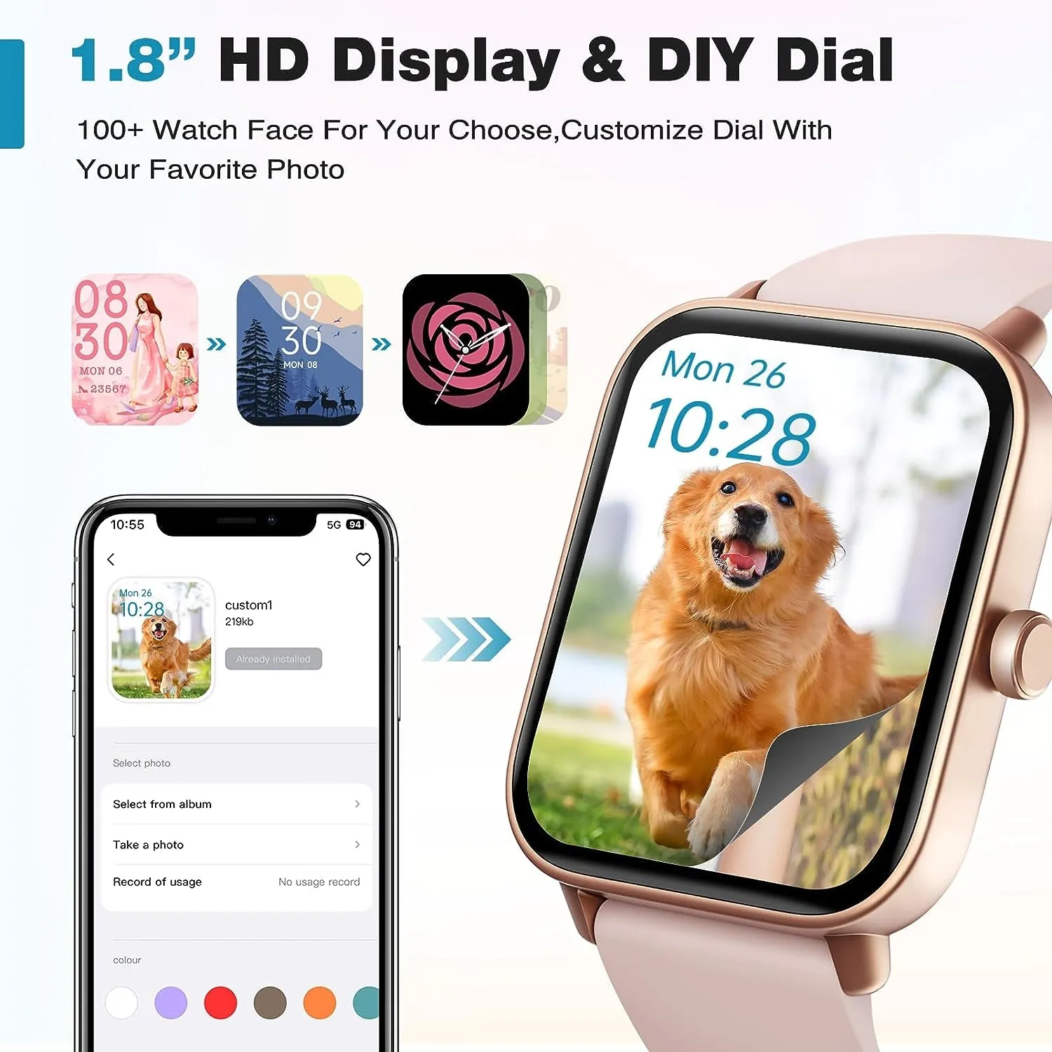 Fitness Tracker Smart Watch for Android and IOs Phones