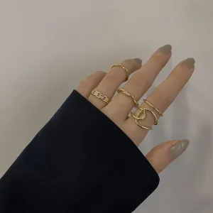 Five-Piece Golden Open Ring