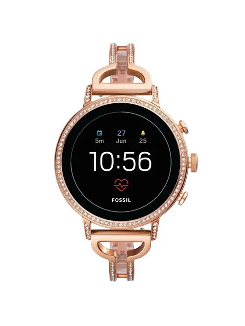 Fossil Ftw6030set Gen 4 Smartwatch Venture Rose Gold-tone Stainless Steel Interchangeable Set