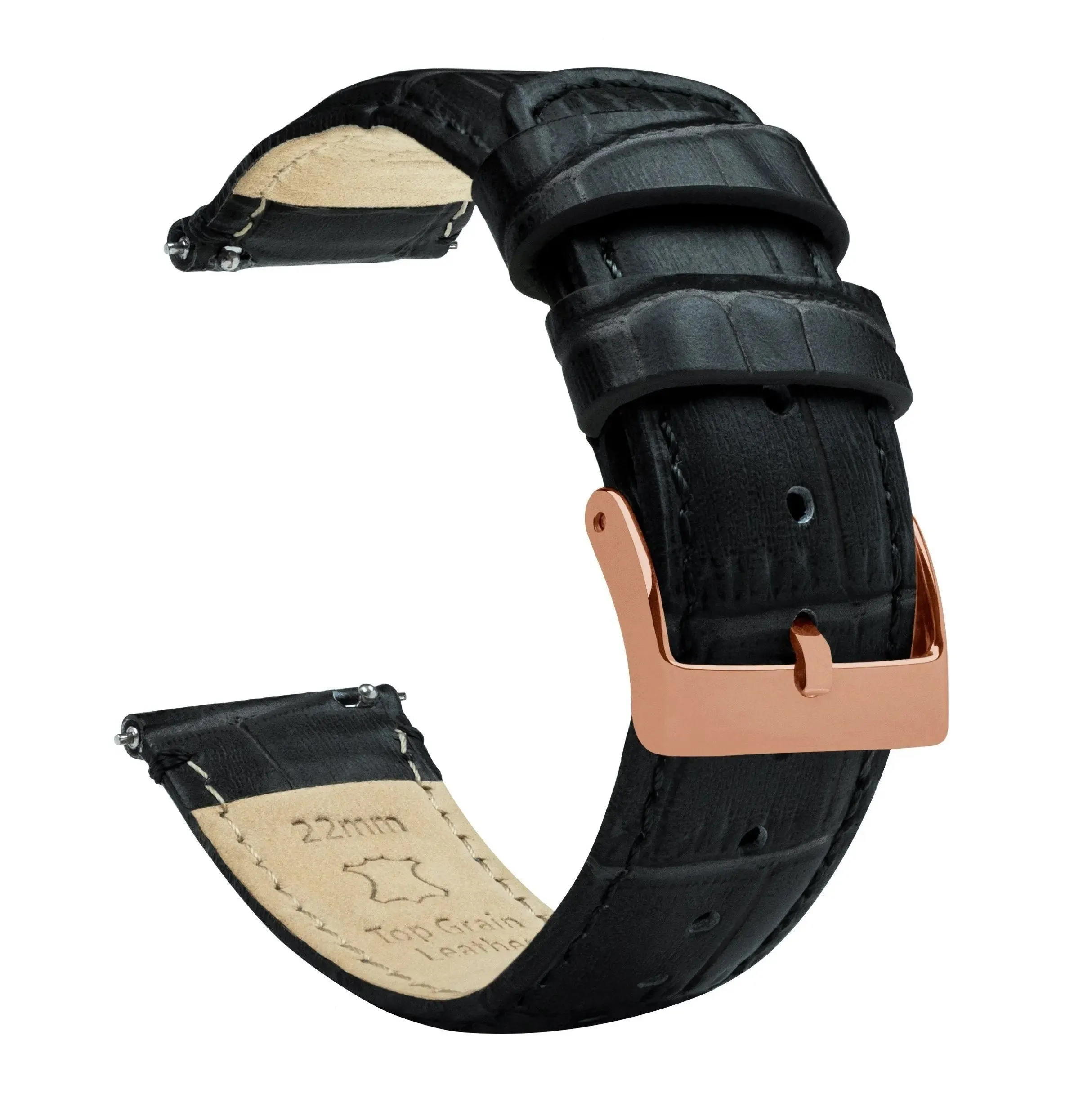 Fossil Gen 5 Black Alligator Grain Leather Watch Band